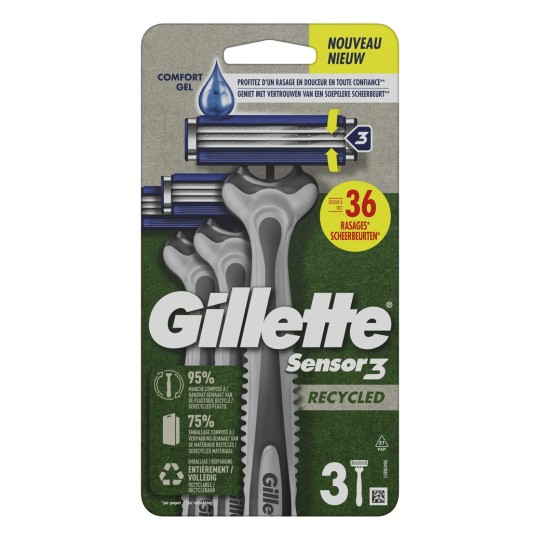 Gillette Sensor 3 Confort Rasoir Jetable - Lot de 3