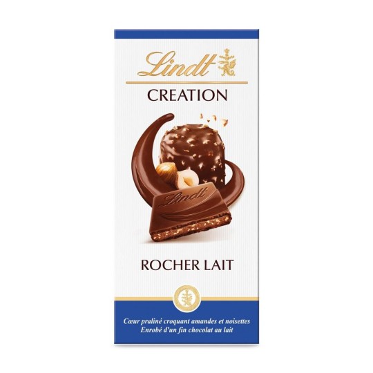 Lindt Création Tablette de Chocolat Lait Praliné Rocher - 150g