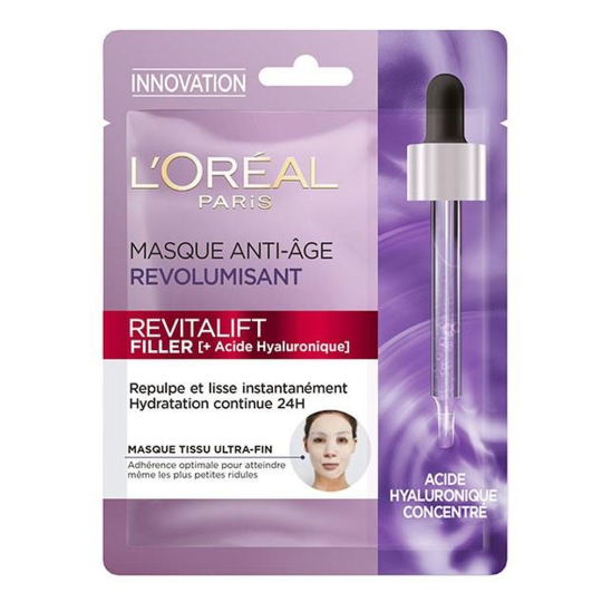 L'Oréal Paris Revitalift Filler Masque Tissu Anti-Âge - Peau Mature - 28g