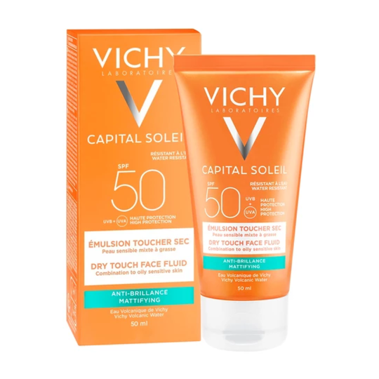 Vichy Ideal Soleil Emulsion Toucher Sec Spf50+ - Peaux Mixtes à Grasses - 50ml