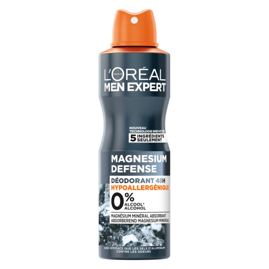 L'Oréal Men Expert Magnesium Defense Déodorant Spray Homme - Protection 48h - 150ml