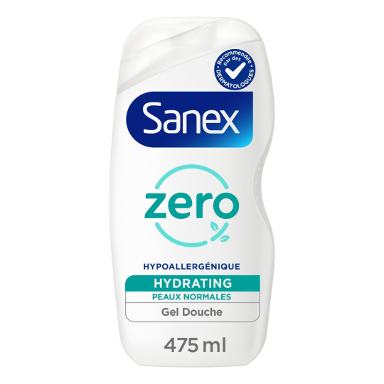 Sanex Zero% جل استحمام هيبوالرجينيك - للبشرة العادية - 475 مل