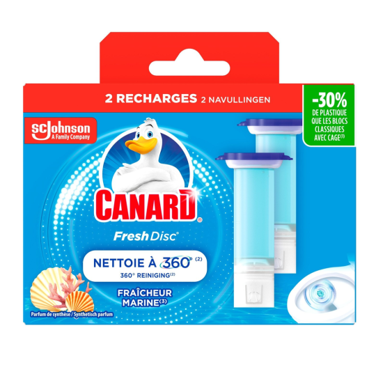 Canard Fresh Disc Bloc Wc - Fraîcheur Marine - 2x6 Disques (12 Disques)