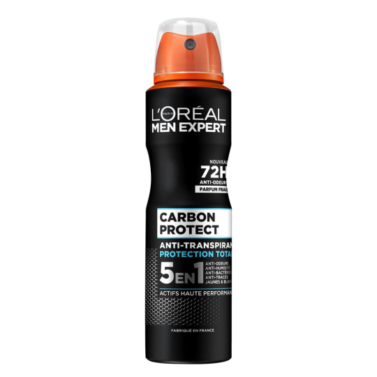 L'Oréal Men Expert Carbon Protect Déodorant Spray 5en1 - Protection 72h - 150ml