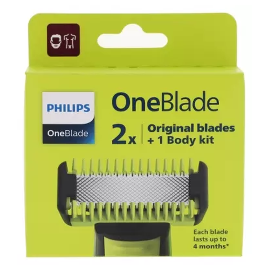 Philips Oneblade Lames de Rasage Visage et Corps - 2 Lames