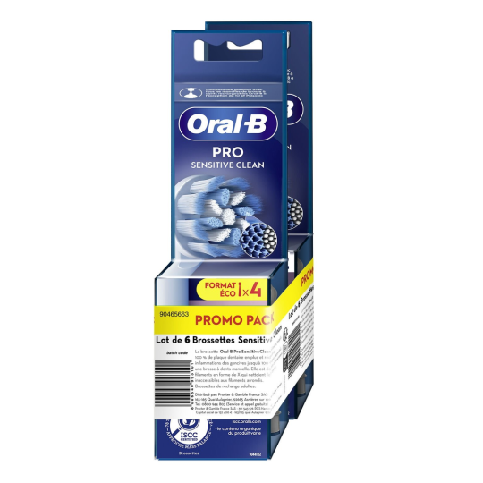 Oral-B Pro Sensitive Clean Brossettes Dentaires - Gencives Sensibles - 6 Pièces