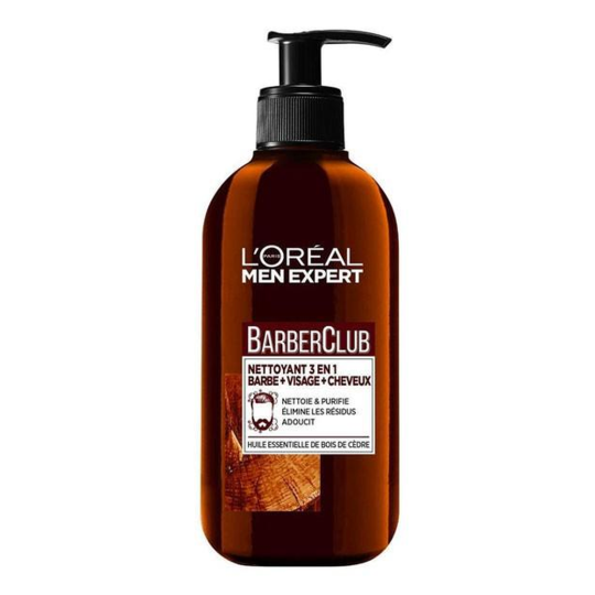 L'Oréal Men Expert Barber Club Gel Nettoyant 3en1 - Barbe, Visage & Cheveux - 200ml