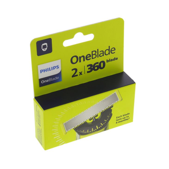 Philips Oneblade Recharges de Rasoir - 360 - Pack de 2 Recharges