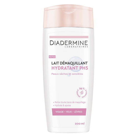 Diadermine Lait Démaquillant Hydratant - Peau Sèche - 200ml