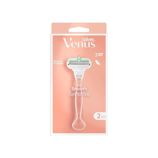 Gillette Venus Sensitive Smooth Rasoir Femme + 2 Recharges