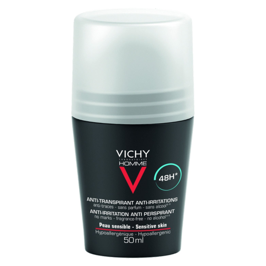 Vichy Déodorant Roll-On Homme Anti-Transpirant - Peau Sensible - 50ml
