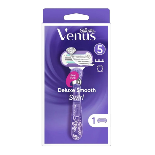 Gillette Venus Deluxe Smooth Swirl Rasoir Femme - 1 Recharge