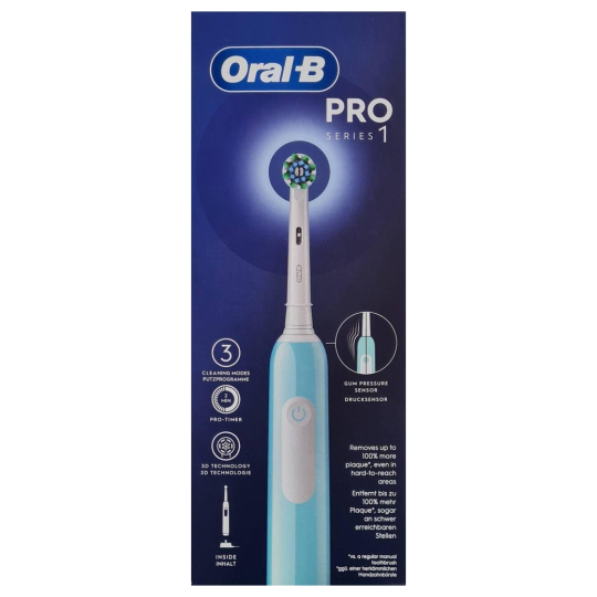 Oral-B Pro Series 1 فرشاة أسنان كهربائية - أزرق - 1 عبوة Cross Action مجاناً