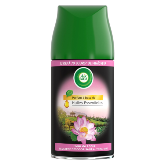 Air Wick Freshmatic Recharge Diffuseur Désodorisant Automatique - Huiles Essentielles Fleur de Lotus du Sichuan - 250ml