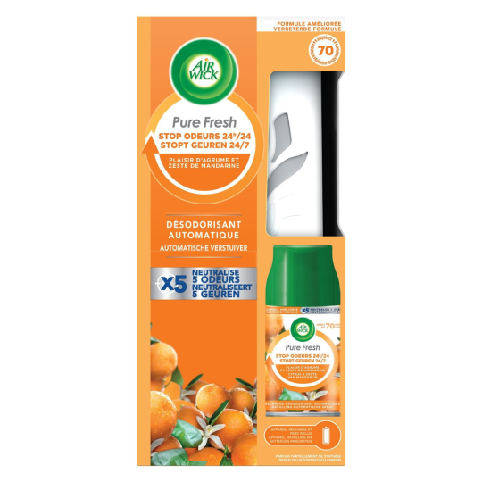 Air Wick Freshmatic Diffuseur Désodorisant Automatique - Agrumes et Zeste de Mandarine - Recharge Incluse