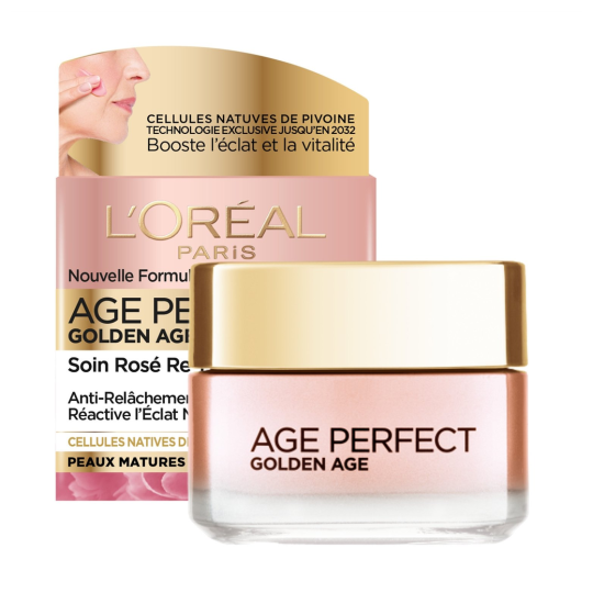 L'Oréal Paris Age Perfect Golden Age Soin Jour Rosé Re-Fortifiant - Peau Mature - 50ml