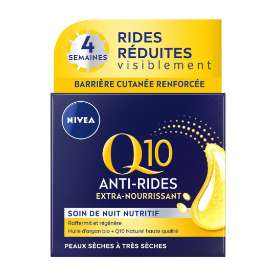 Nivea Q10 Soin de Nuit Anti-Rides Visage - Peau Très Sèche - 50ml