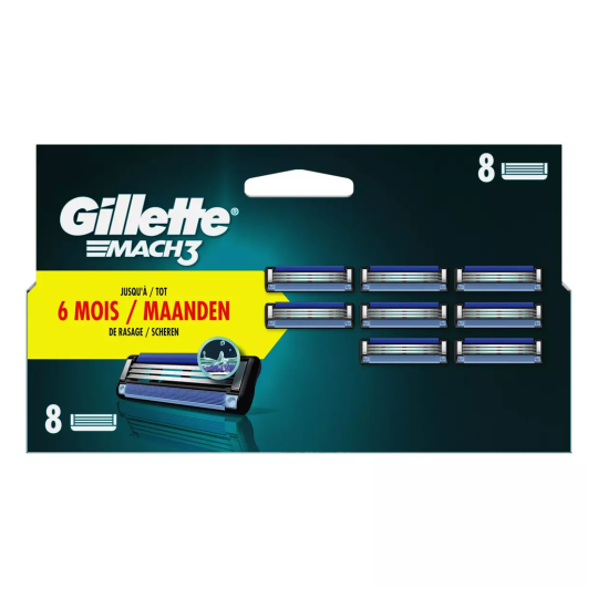 Gillette Mach3 Lames de Rasoir pour Homme - 8 Recharges