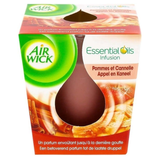 Airwick Bougie Parfumée Pomme & Cannelle - Masque les Odeurs & Rafraîchit - 1 Pièce