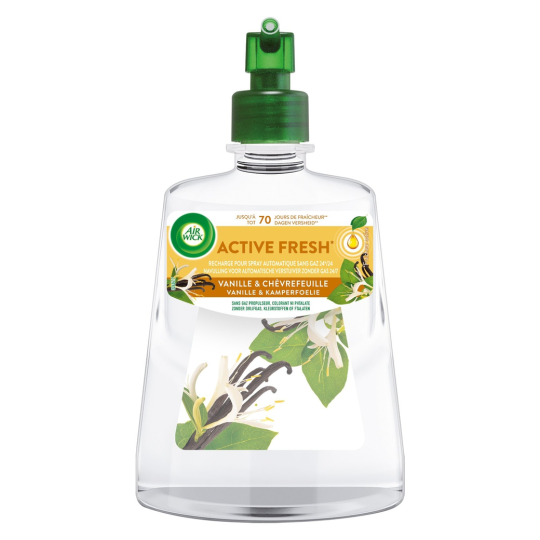 Airwick Active Fresh Recharge Diffuseur Spray Automatique Désodorisant - Vanille & Chèvrefeuille - 228ml
